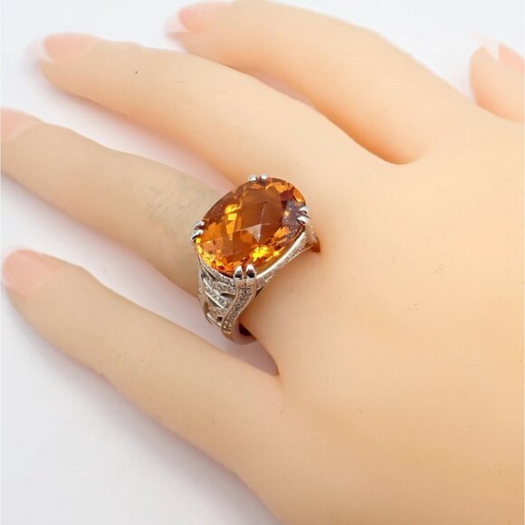 Kieselstein Cord Platinum 2.5ct Diamond Golden Citrine Cockatil Ring 1999 sz 6.5 - Picture 5 of 15